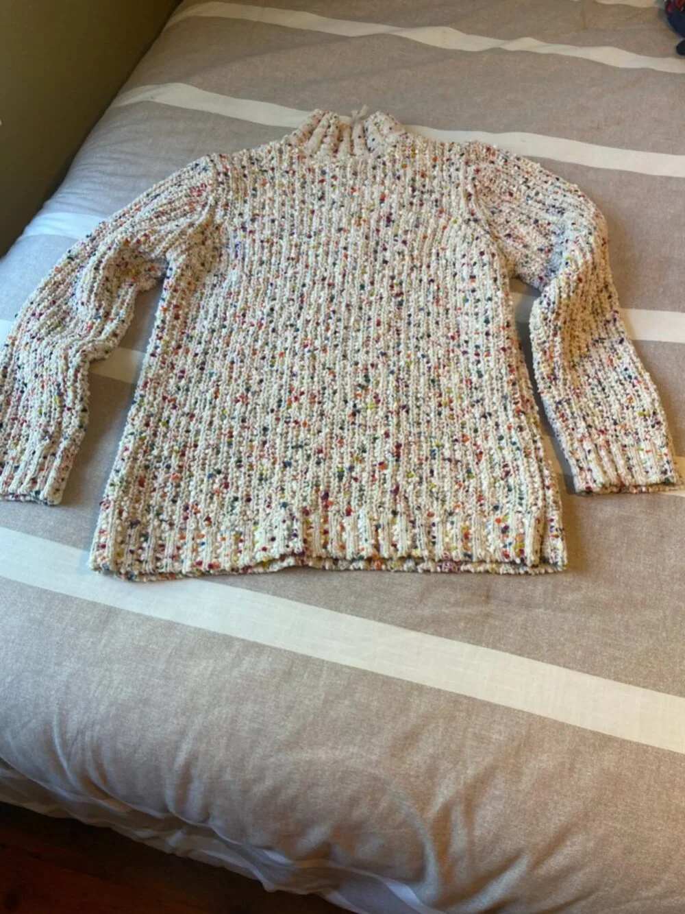 Like New Girls Thereabouts Confetti Knit 1/4 Zip Mock Neck Sweater Sz XL